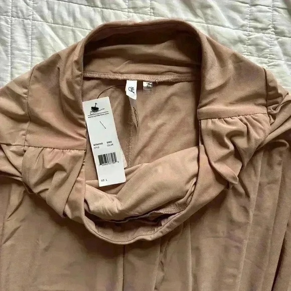 Minimalist beige slouchy maxi skirt ny collection women’s large cottagecore - Picture 3 of 8